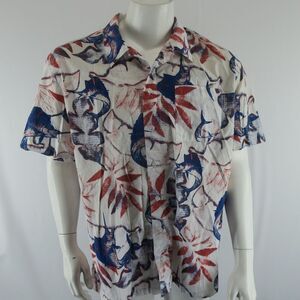 Columbia PFG Short Sleeve Button Up Men's Fishing Vented‎ Shirt Size L Marlin
